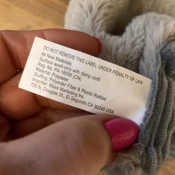 Elephant Lovey Security Blanket Gray Baby Stuffed Animal - Picture 7 of 7